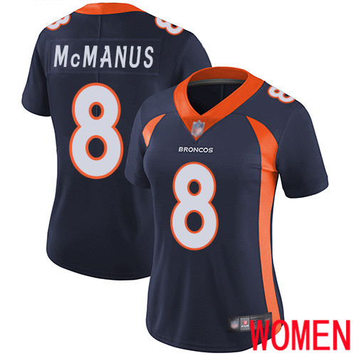 Women Denver Broncos #8 Brandon McManus Navy Blue Alternate Vapor Untouchable Limited Player Football NFL Jersey